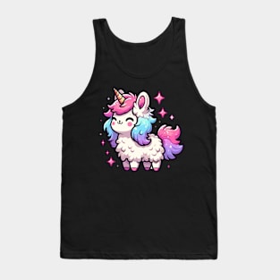 Kawaii rainbow llamacorn unicorn llama Tank Top